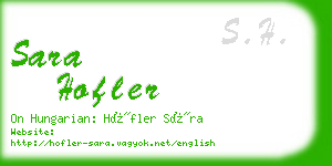 sara hofler business card